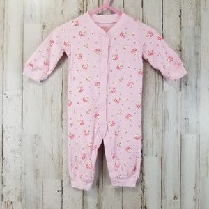 Carter's Baby Girls Romper 3 Months Pink Floral Long Sleeve Z14